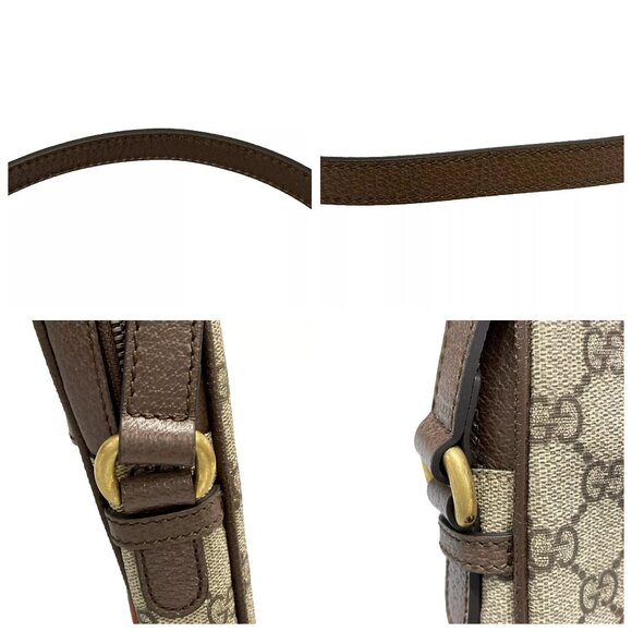 100% Auth GUCCI Ophidia GG Small Messenger Bag 547926 Gray Beige DarkBrownMulti - Picture 7 of 14